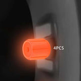 Maxbell 4x Car Tire Valve Caps Illuminated Bike Tire Caps for Bike Motorcycle Orange