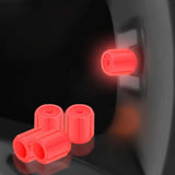 Maxbell 4x Car Tire Valve Caps Illuminated Bike Tire Caps for Bike Motorcycle Red