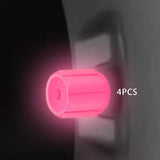Maxbell 4x Car Tire Valve Caps Illuminated Bike Tire Caps for Bike Motorcycle Pink