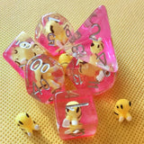 Maxbell 7Pcs Resin Polyhedral dices Set Toys Filled with Honeybee for Board Games