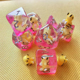 Maxbell 7Pcs Resin Polyhedral dices Set Toys Filled with Honeybee for Board Games