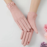 Maxbell Winter Gloves Forefinger Touch Screen Windproof for Running Driving Cycling Pink