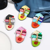 Maxbell Acrylic Brooch Brooches Fashion Modern Cartoon Jewelry for Bags Casual Gift Blue