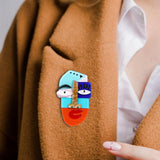 Maxbell Acrylic Brooch Brooches Fashion Modern Cartoon Jewelry for Bags Casual Gift Blue