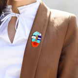 Maxbell Acrylic Brooch Brooches Fashion Modern Cartoon Jewelry for Bags Casual Gift Blue