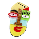 Maxbell Acrylic Brooch Brooches Fashion Modern Cartoon Jewelry for Bags Casual Gift Yellow