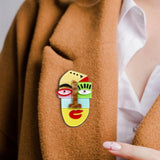 Maxbell Acrylic Brooch Brooches Fashion Modern Cartoon Jewelry for Bags Casual Gift Yellow