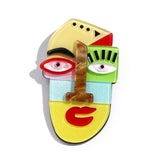 Maxbell Acrylic Brooch Brooches Fashion Modern Cartoon Jewelry for Bags Casual Gift Yellow