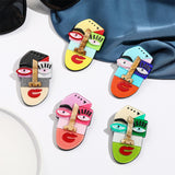 Maxbell Acrylic Brooch Brooches Fashion Modern Cartoon Jewelry for Bags Casual Gift Pink