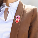 Maxbell Acrylic Brooch Brooches Fashion Modern Cartoon Jewelry for Bags Casual Gift Pink