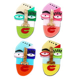 Maxbell Acrylic Brooch Brooches Fashion Modern Cartoon Jewelry for Bags Casual Gift Green