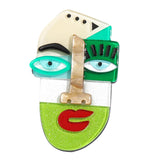 Maxbell Acrylic Brooch Brooches Fashion Modern Cartoon Jewelry for Bags Casual Gift Green