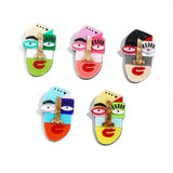 Maxbell Acrylic Brooch Brooches Fashion Modern Cartoon Jewelry for Bags Casual Gift Green