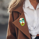 Maxbell Acrylic Brooch Brooches Fashion Modern Cartoon Jewelry for Bags Casual Gift Green