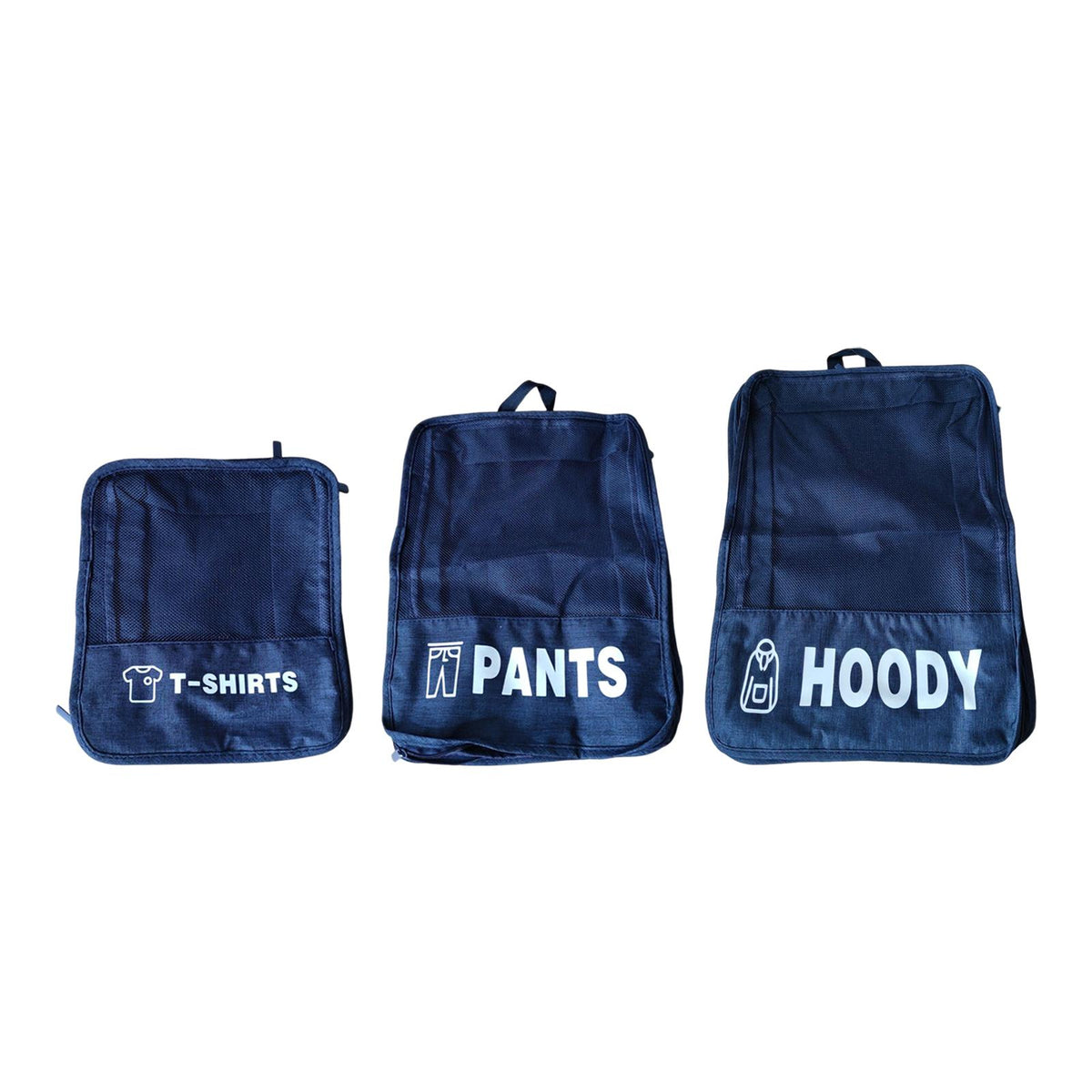 Maxbell Compression Packing Cubes 3Pcs Set Expandable Travel Organizer Convenient Dark Blue
