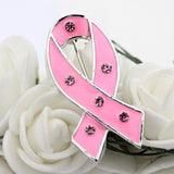 Maxbell Women Pink Ribbon Brooch Pin Decorations Cancer Awareness Hope Badge