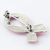 Maxbell Women Pink Ribbon Brooch Pin Decorations Cancer Awareness Hope Badge