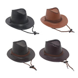 Maxbell Fashion Western Cowboy Hat Sunhat Leather for Party Favors Costume Dress up khaki