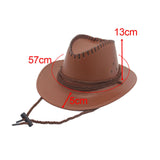 Maxbell Fashion Western Cowboy Hat Sunhat Leather for Party Favors Costume Dress up khaki