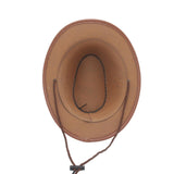 Maxbell Fashion Western Cowboy Hat Sunhat Leather for Party Favors Costume Dress up khaki