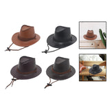 Maxbell Fashion Western Cowboy Hat Sunhat Leather for Party Favors Costume Dress up khaki