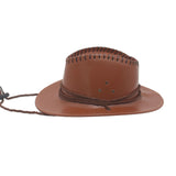 Maxbell Fashion Western Cowboy Hat Sunhat Leather for Party Favors Costume Dress up khaki