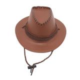 Maxbell Fashion Western Cowboy Hat Sunhat Leather for Party Favors Costume Dress up khaki