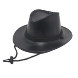 Maxbell Fashion Western Cowboy Hat Sunhat Leather for Party Favors Costume Dress up black