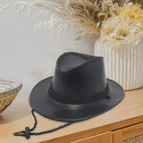 Maxbell Fashion Western Cowboy Hat Sunhat Leather for Party Favors Costume Dress up black