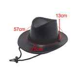 Maxbell Fashion Western Cowboy Hat Sunhat Leather for Party Favors Costume Dress up black