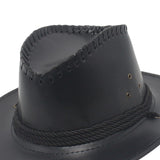 Maxbell Fashion Western Cowboy Hat Sunhat Leather for Party Favors Costume Dress up black