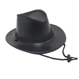 Maxbell Fashion Western Cowboy Hat Sunhat Leather for Party Favors Costume Dress up black