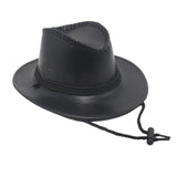 Maxbell Fashion Western Cowboy Hat Sunhat Leather for Party Favors Costume Dress up black