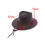 Maxbell Fashion Western Cowboy Hat Sunhat Leather for Party Favors Costume Dress up red