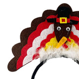 Maxbell Fantasy Turkey Headband Thanksgiving Party for Holiday Accessories Carnival Brown