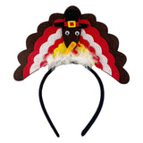 Maxbell Fantasy Turkey Headband Thanksgiving Party for Holiday Accessories Carnival Brown