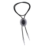 Maxbell Bolo Tie Necktie Alloy Western Cowboy Rodeo Oval Gift for Party Men Women