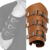 Maxbell Vintage Style Arm Guard Steampunk Vambrace for Party Adult Costume Light Brown
