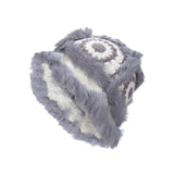 Maxbell Womens Winter Fisherman Hat Female Adult Casual Plush Bucket Hat for Travel Gray