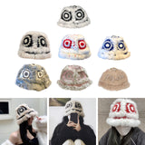 Maxbell Faux Plush Bucket Hat Furry Cute Fisherman Hat Plush for Teen Girls Black