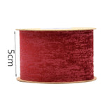 Maxbell 3 Pieces Suede Fabric Ribbon 2 inch Wide for Party Packaging Home Decor Green Red Brown