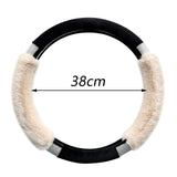 Maxbell Car Steering Wheel Cover Protector Winter Warm Odorless Anti Slip Auto Beige