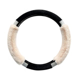 Maxbell Car Steering Wheel Cover Protector Winter Warm Odorless Anti Slip Auto Beige