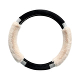 Maxbell Car Steering Wheel Cover Protector Winter Warm Odorless Anti Slip Auto Beige