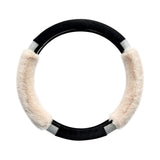 Maxbell Car Steering Wheel Cover Protector Winter Warm Odorless Anti Slip Auto Beige