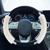 Maxbell Car Steering Wheel Cover Protector Winter Warm Odorless Anti Slip Auto Beige