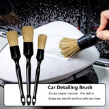 Maxbell 3Pcs Car Detailing Brush Set Different Size for Interior Exterior