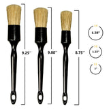Maxbell 3Pcs Car Detailing Brush Set Different Size for Interior Exterior