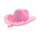 Maxbell Cowboy Hat Women Men Sunhat Casual Jazz Hat Costumes Accessories Travel pink