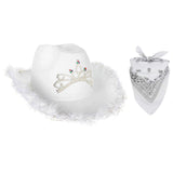 Maxbell Cowboy Hat Women Men Sunhat Casual Jazz Hat Costumes Accessories Travel white